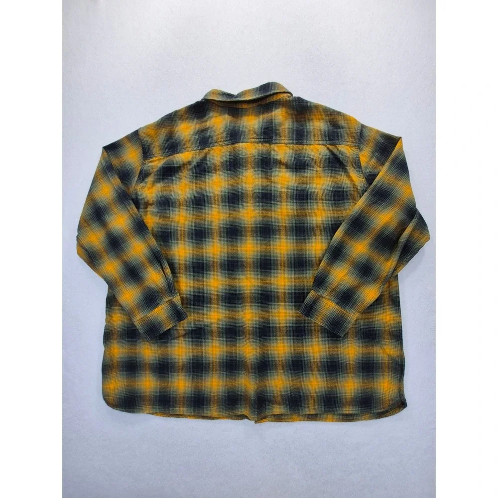 Levi's Relaxed Fit Flannel Shirt Men's 3XL Yellow Green Plaid Cotton 19587